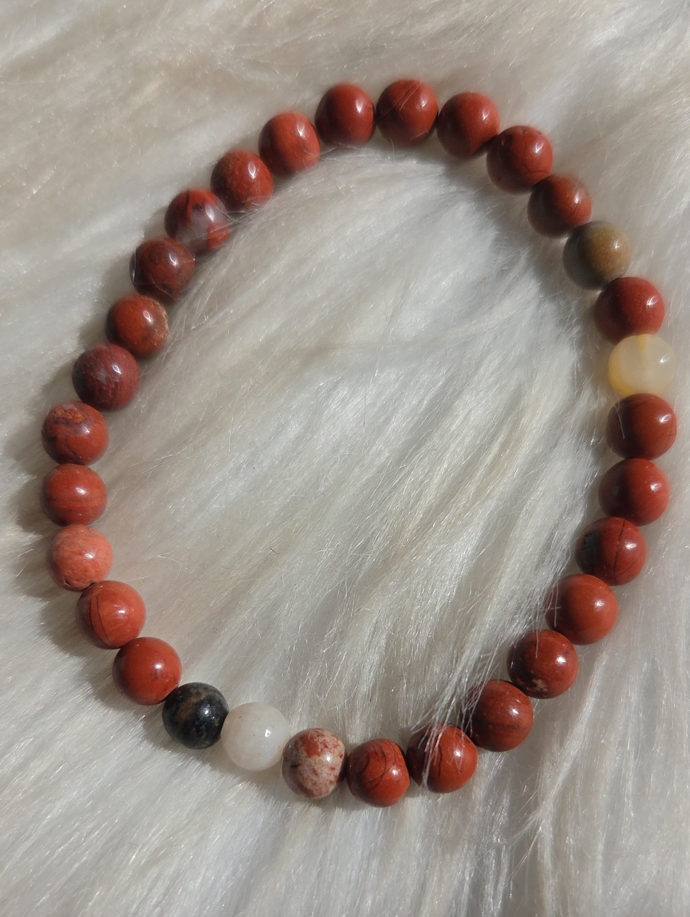Poppy Jasper Gemstone Beaded Stretchy Bracelet